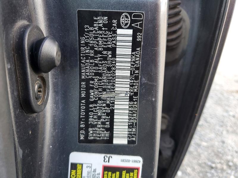 2013 Toyota Corolla მანქანა იყიდება აუქციონზე, vin: 2T1BU4EE2DC028340, აუქციონის ნომერი: 54147106