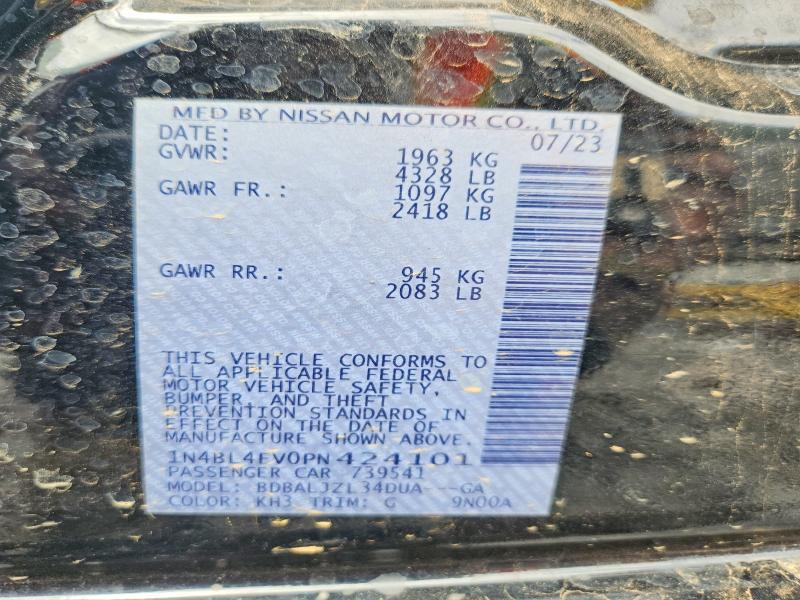 Продажа на аукционе авто 2023 Nissan Altima, vin: 1N4BL4EV0PN424101, номер лота: 52576316