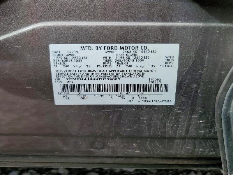 Продажа на аукционе авто 2019 Ford Edge, vin: 2FMPK4J94KBC59603, номер лота: 51637026