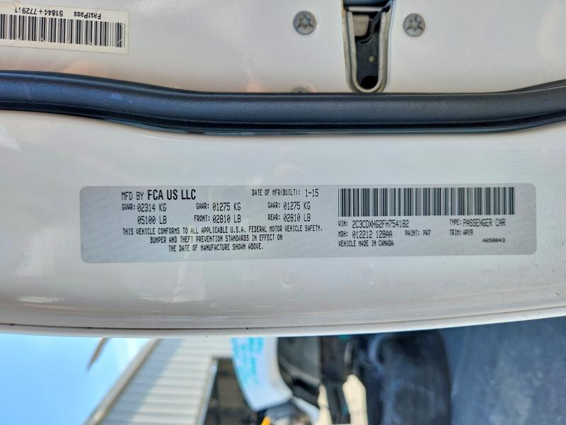 Продажа на аукционе авто 2015 Dodge Charger, vin: 2C3CDXHG2FH754182, номер лота: 54485946
