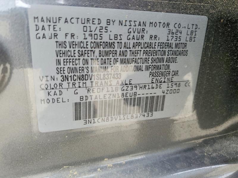 54060276 :رقم المزاد ، 3N1CN8DV1SL837433 vin ، 2025 Nissan Versa مزاد بيع