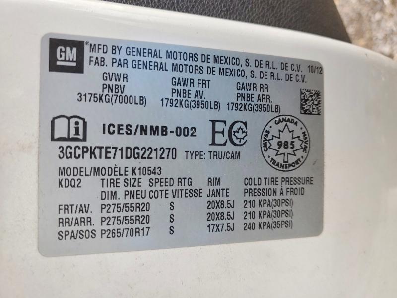 2013 Chevrolet Silverado მანქანა იყიდება აუქციონზე, vin: 3GCPKTE71DG221270, აუქციონის ნომერი: 53606006