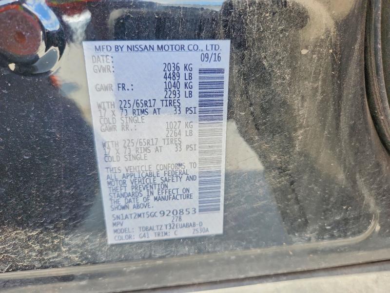 Продажа на аукционе авто 2016 Nissan Rogue, vin: 5N1AT2MT5GC920853, номер лота: 54864456