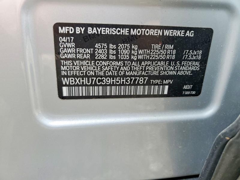 53534236 :رقم المزاد ، WBXHU7C39H5H37787 vin ، 2017 Bmw X1 مزاد بيع