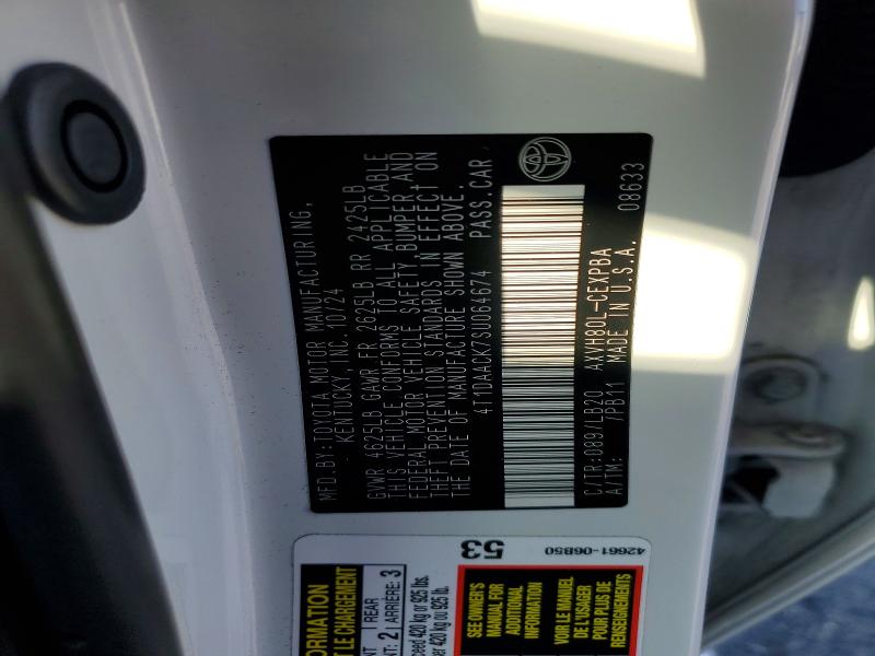 53380326 :رقم المزاد ، 4T1DAACK7SU064674 vin ، 2025 Toyota Camry مزاد بيع