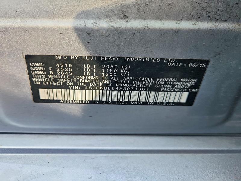Продажа на аукционе авто 2015 Subaru Legacy, vin: 4S3BNBL64F3071361, номер лота: 55503746