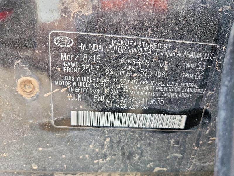Продаж на аукціоні авто 2016 Hyundai Sonata, vin: 5NPE24AF2GH415635, номер лоту: 54977526
