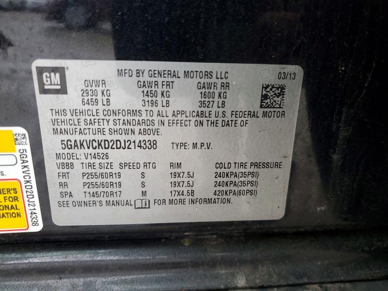 Продажа на аукционе авто 2013 Buick Enclave, vin: 5GAKVCKD2DJ214338, номер лота: 53798306
