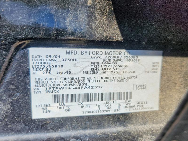 Aukcja sprzedaży 2004 Ford F150, vin: 1FTPW14544FA42537, numer aukcji: 52868336