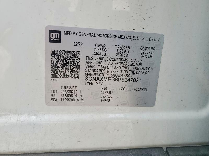 Продаж на аукціоні авто 2023 Chevrolet Equinox, vin: 3GNAXMEG6PS147821, номер лоту: 55324786