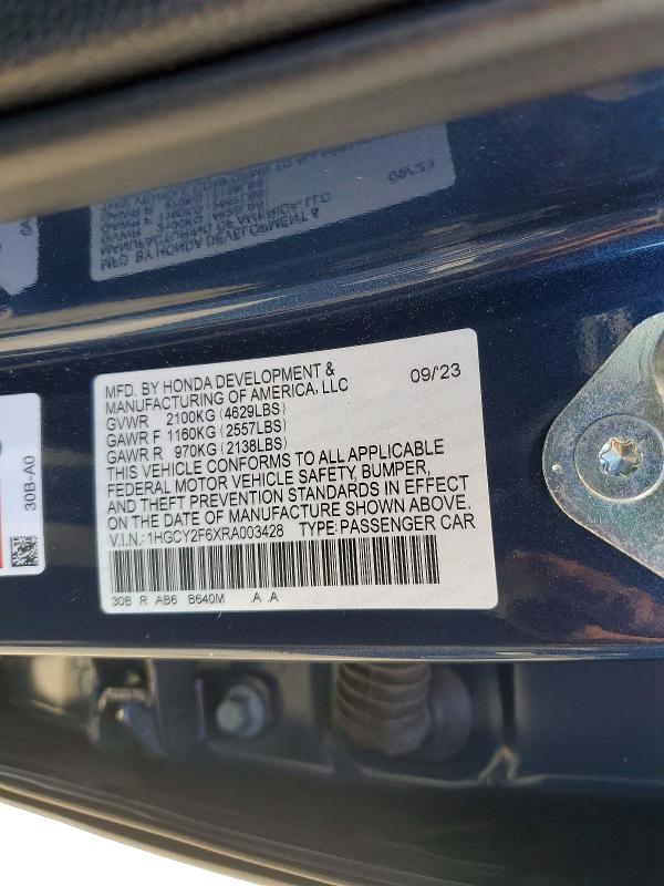 Продаж на аукціоні авто 2024 Honda Accord, vin: 1HGCY2F6XRA003428, номер лоту: 53574046