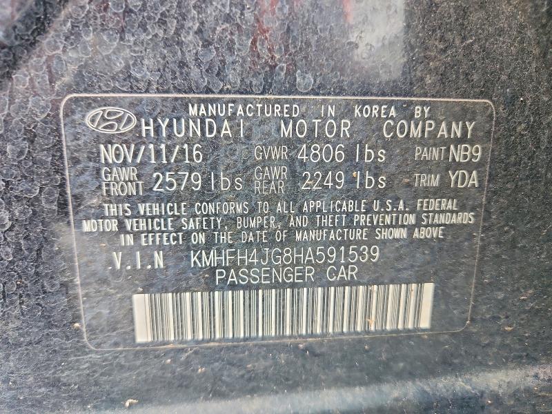 Aukcja sprzedaży 2017 Hyundai Azera, vin: KMHFH4JG8HA591539, numer aukcji: 53035516