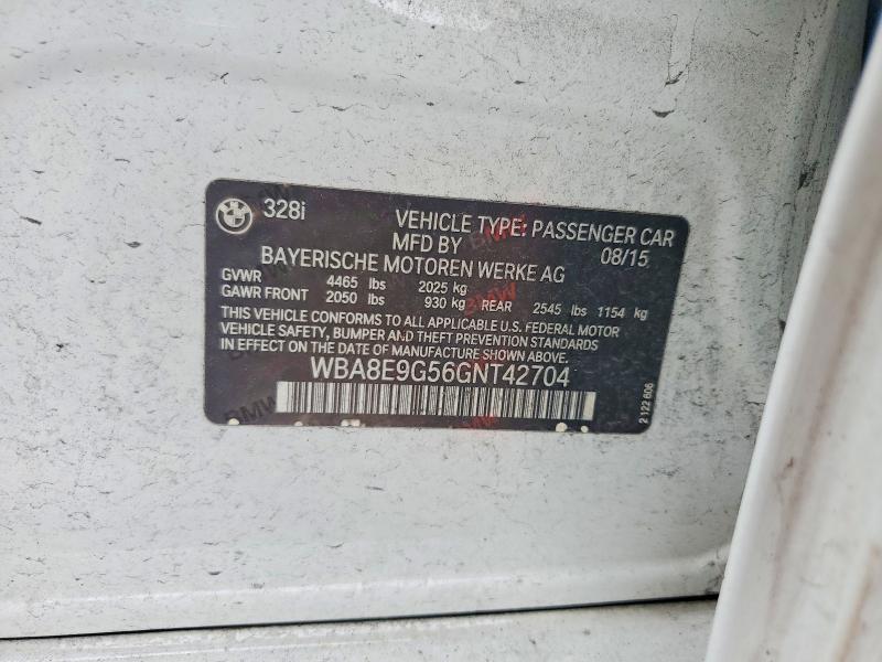 Продаж на аукціоні авто 2016 Bmw 328, vin: WBA8E9G56GNT42704, номер лоту: 55537336