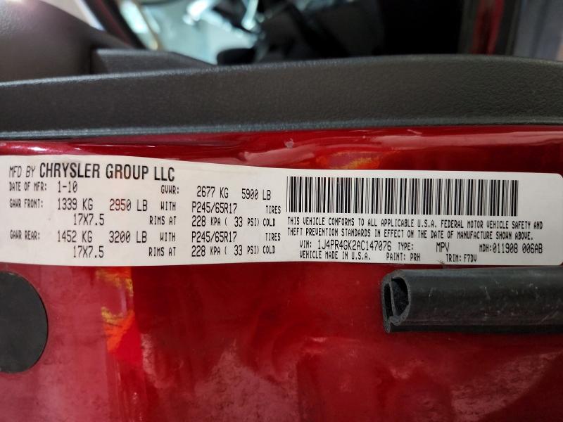 Продаж на аукціоні авто 2010 Jeep Grand Cherokee, vin: 1J4PR4GK2AC147076, номер лоту: 53156096