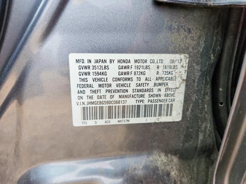 Aukcja sprzedaży 2013 Honda Fit, vin: JHMGE8G59DC068137, numer aukcji: 54446406