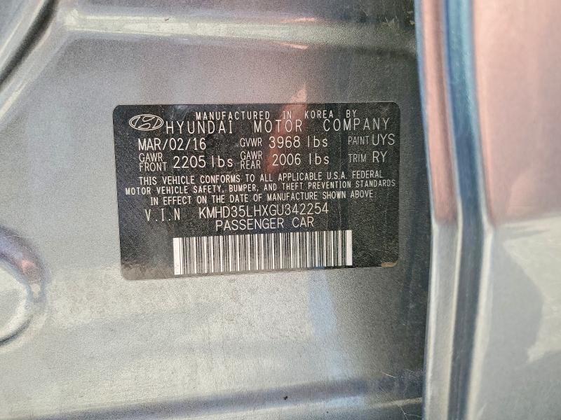 54789146 :رقم المزاد ، KMHD35LHXGU342254 vin ، 2016 Hyundai Elantra Gt مزاد بيع