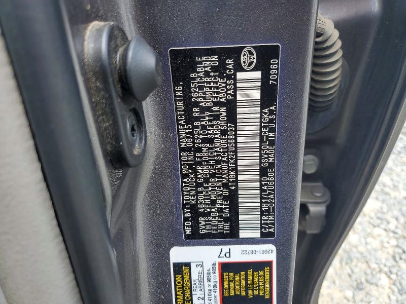 Продажа на аукционе авто 2015 Toyota Camry, vin: 4T1BK1FK2FU568037, номер лота: 55327716