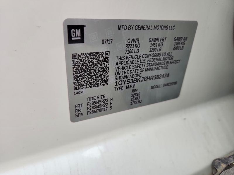 Aukcja sprzedaży 2017 Cadillac Escalade, vin: 1GYS3BKJ8HR382474, numer aukcji: 51968876