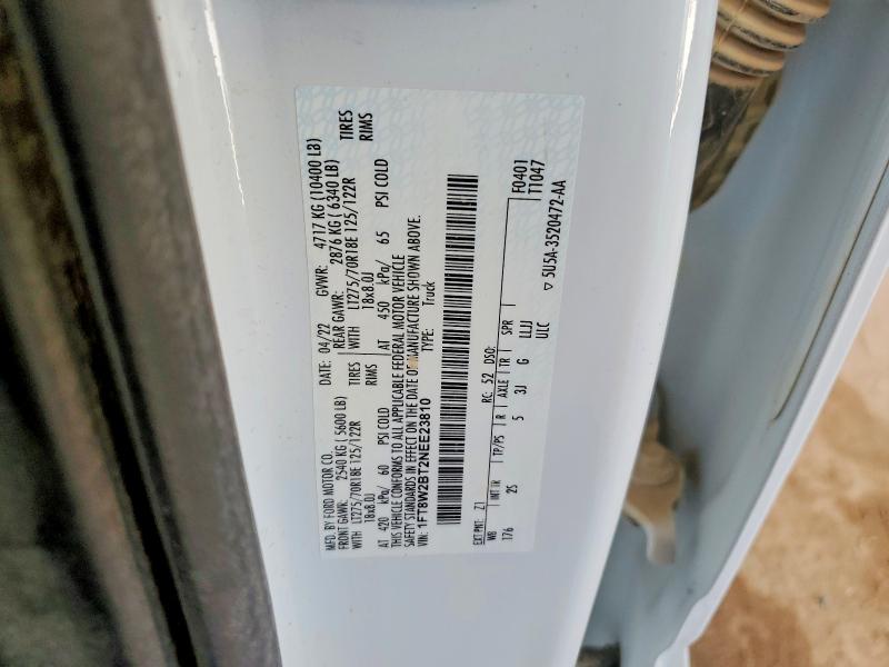 2022 Ford F250 მანქანა იყიდება აუქციონზე, vin: 1FT8W2BT2NEE23810, აუქციონის ნომერი: 52710496