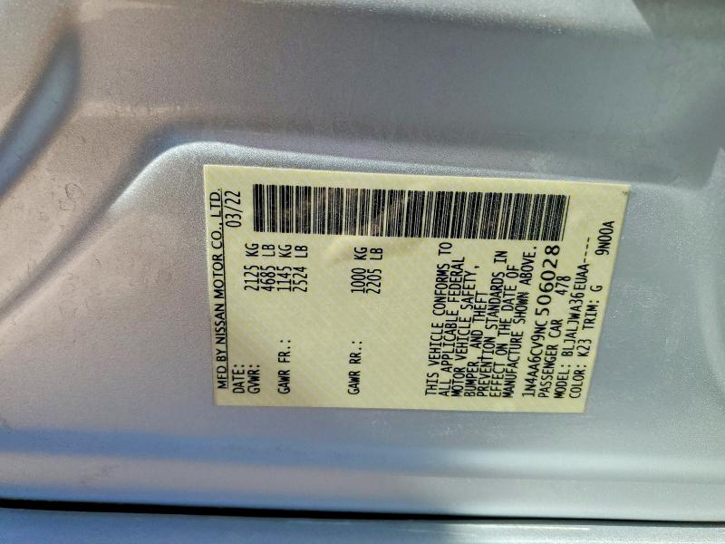 Aukcja sprzedaży 2022 Nissan Maxima, vin: 1N4AA6CV9NC506028, numer aukcji: 52985706