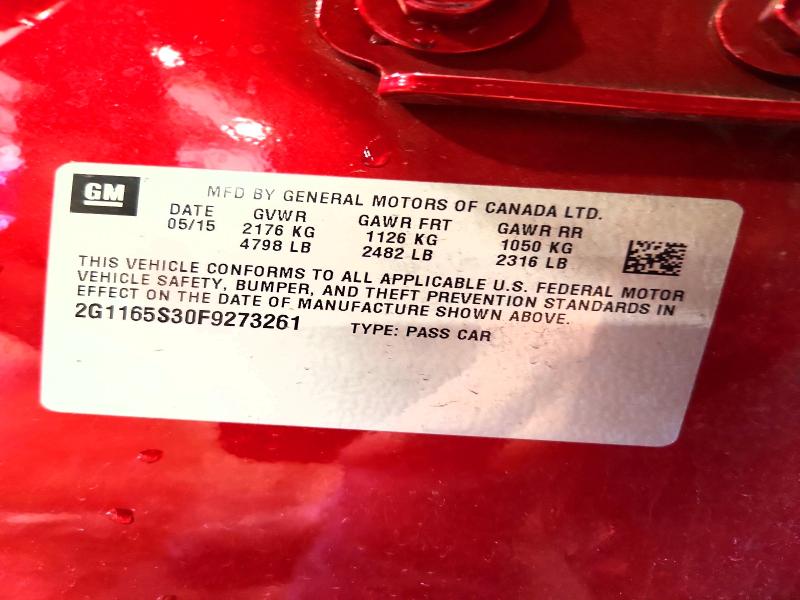 2015 Chevrolet Impala მანქანა იყიდება აუქციონზე, vin: 2G1165S30F9273261, აუქციონის ნომერი: 54229456