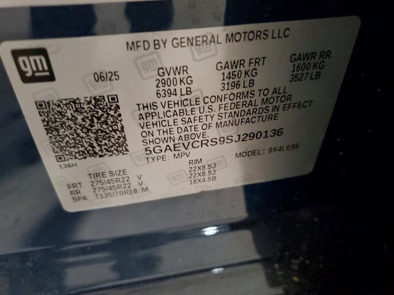 Aukcja sprzedaży 2025 Buick Enclave, vin: 5GAEVCRS9SJ290136, numer aukcji: 53107896