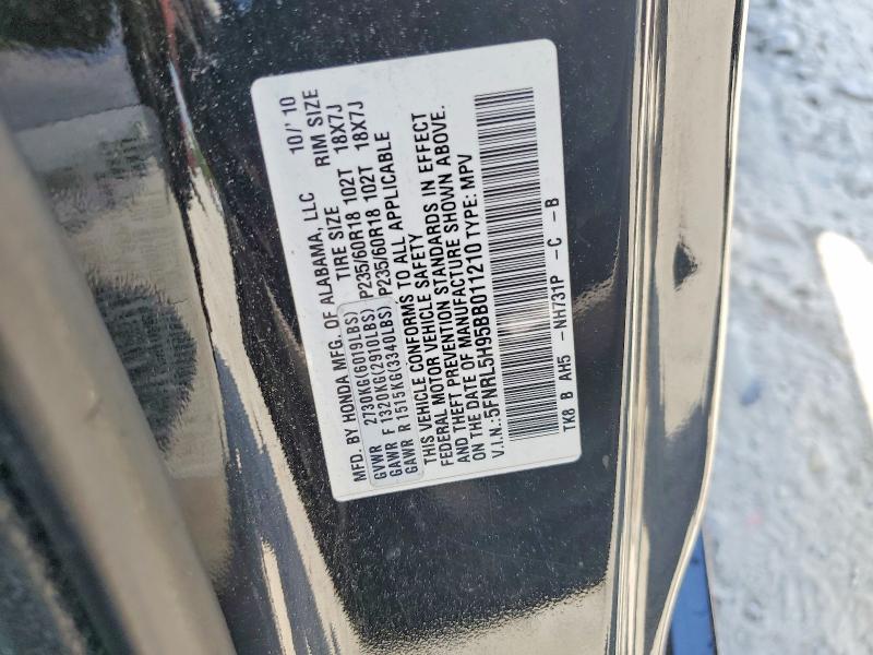 2011 Honda Odyssey მანქანა იყიდება აუქციონზე, vin: 5FNRL5H95BB011210, აუქციონის ნომერი: 54439946