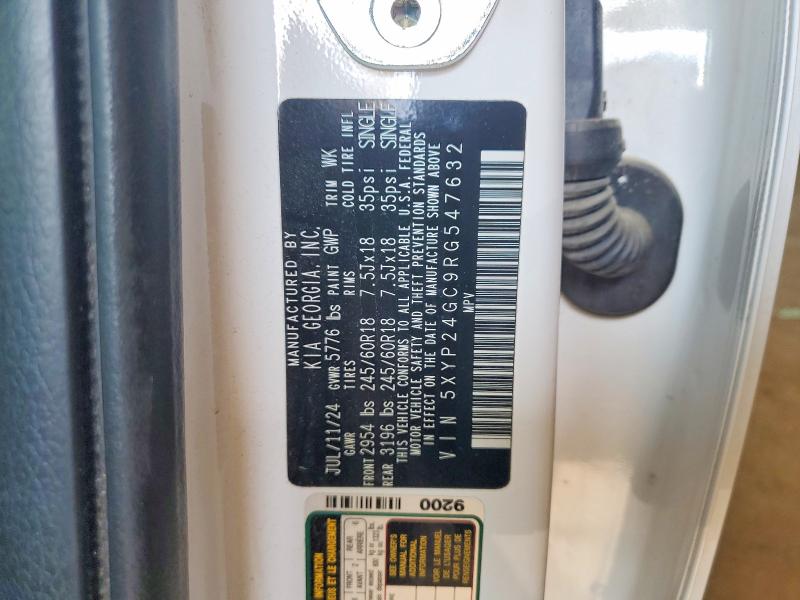 53105476 :رقم المزاد ، 5XYP24GC9RG547632 vin ، 2024 Kia Telluride مزاد بيع