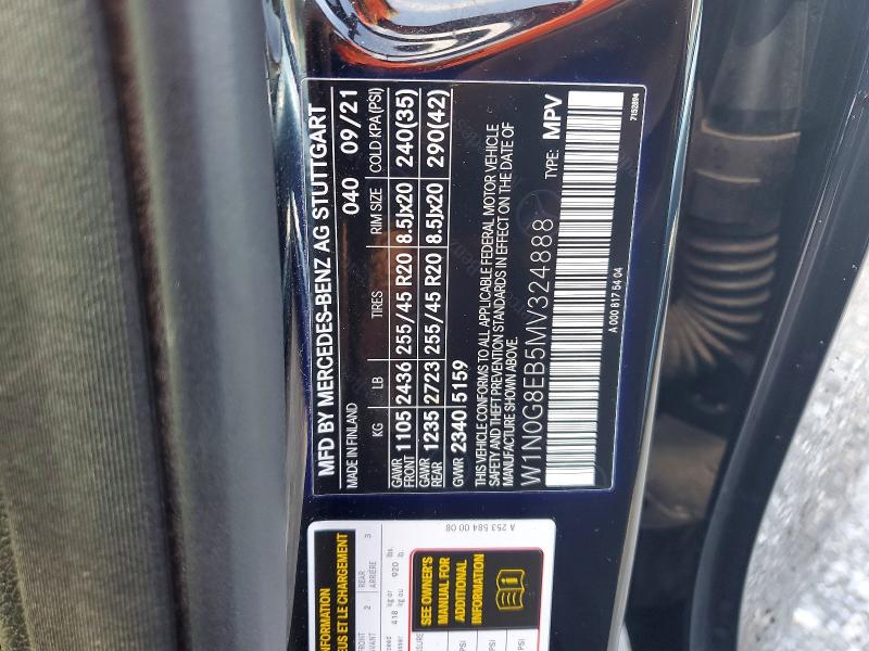 Продажа на аукционе авто 2021 Mercedes-benz Glc, vin: W1N0G8EB5MV324888, номер лота: 55242116
