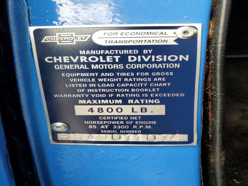 Продаж на аукціоні авто 1954 Chevrolet Series 3100 1/2 Ton, vin: H54N011074, номер лоту: 53824366