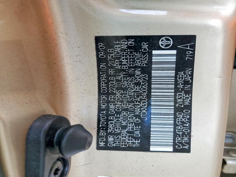 55222946 :رقم المزاد ، JTDKN3DU9A0063723 vin ، 2010 Toyota Prius مزاد بيع