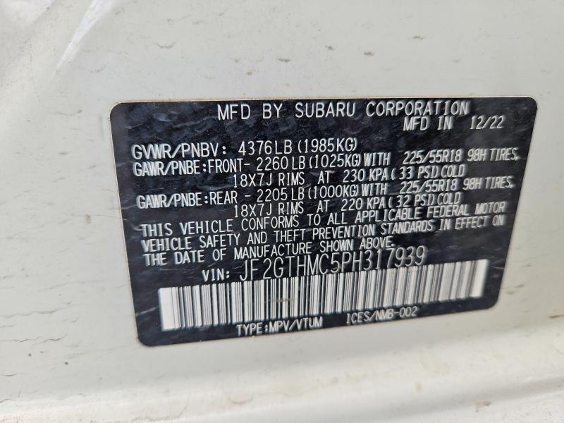 Aukcja sprzedaży 2023 Subaru Crosstrek, vin: JF2GTHMC5PH317939, numer aukcji: 52172626