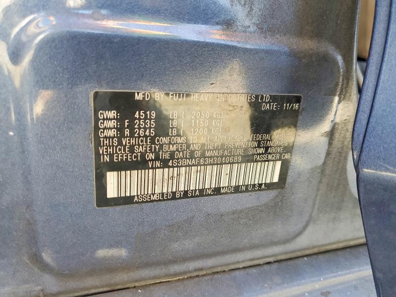 Auction sale of the 2017 Subaru Legacy, vin: 4S3BNAF63H3040689, lot number: 53095846
