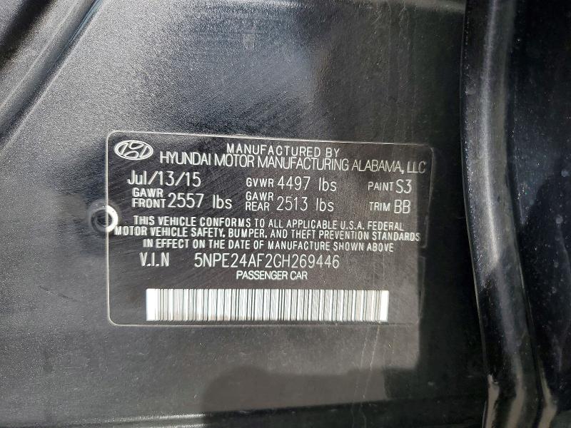 Aukcja sprzedaży 2016 Hyundai Sonata, vin: 5NPE24AF2GH269446, numer aukcji: 51885256