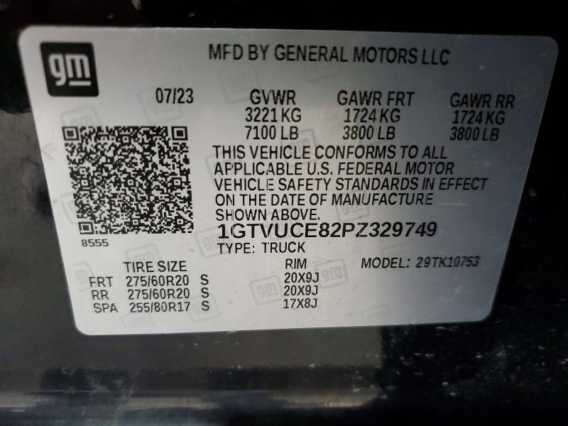 53335256 :رقم المزاد ، 1GTVUCE82PZ329749 vin ، 2023 Gmc Sierra مزاد بيع