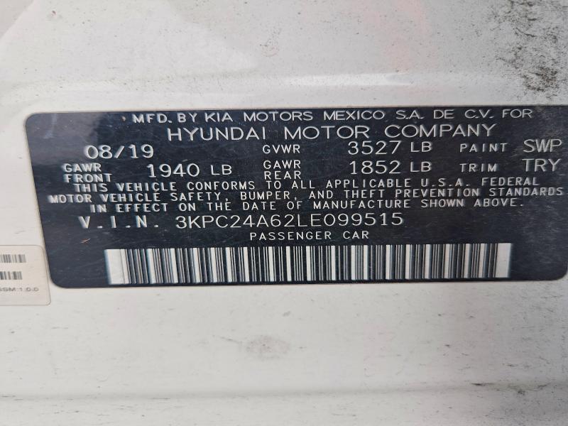 Aukcja sprzedaży 2020 Hyundai Accent, vin: 3KPC24A62LE099515, numer aukcji: 54142426