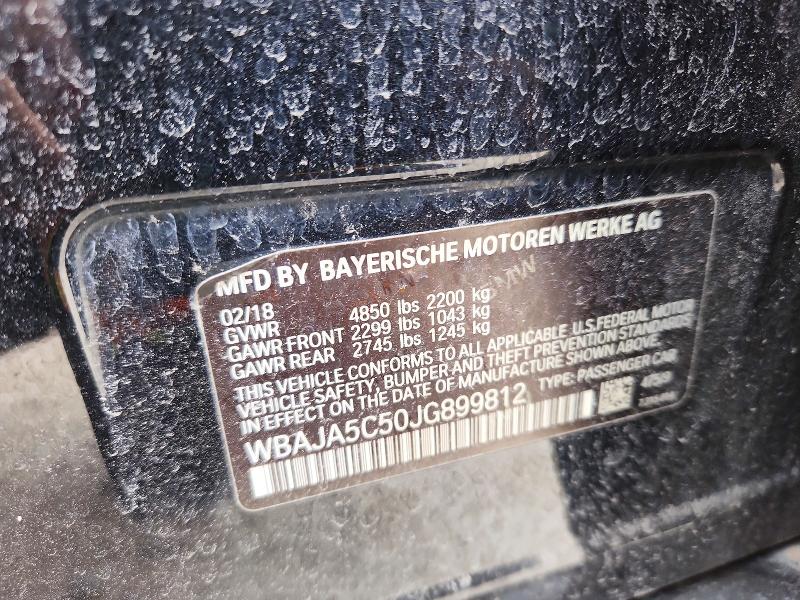 52402586 :رقم المزاد ، WBAJA5C50JG899812 vin ، 2018 Bmw 530 مزاد بيع