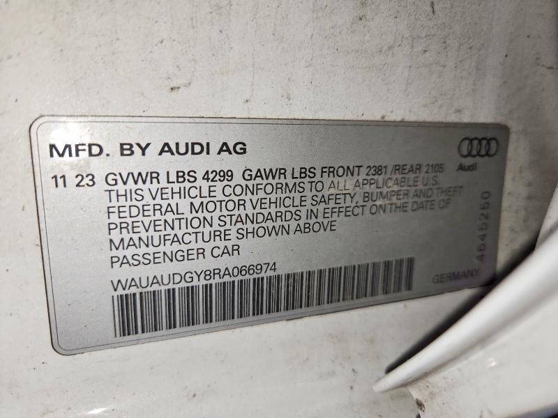 52442806 :رقم المزاد ، WAUAUDGY8RA066974 vin ، 2024 Audi A3 مزاد بيع
