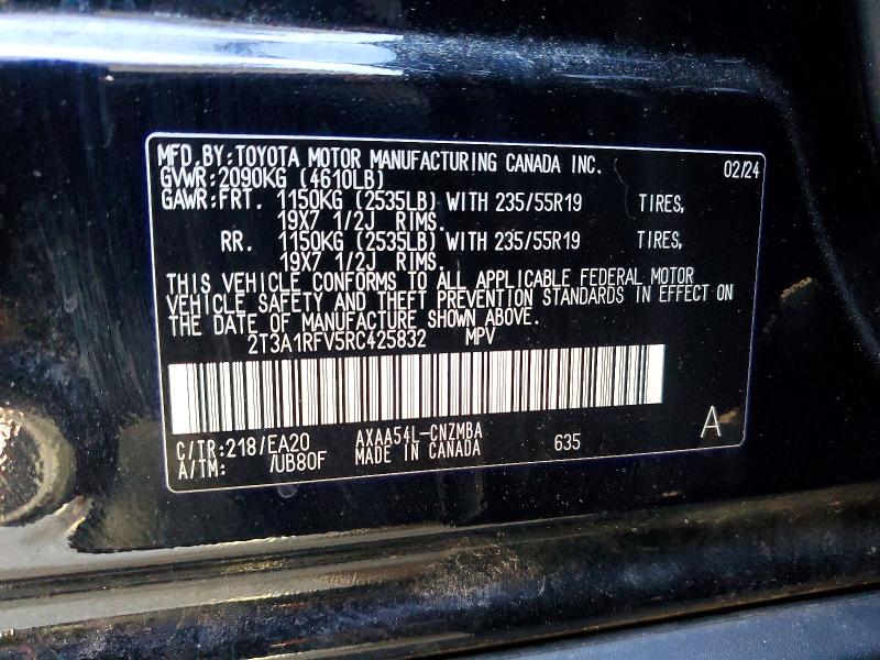 Продажа на аукционе авто 2024 Toyota Rav4, vin: 2T3A1RFV5RC425832, номер лота: 52595556