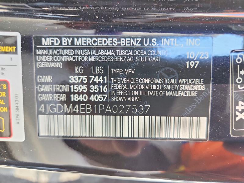 Продаж на аукціоні авто 2023 Mercedes-benz Eqs Suv, vin: 4JGDM4EB1PA027537, номер лоту: 54881776
