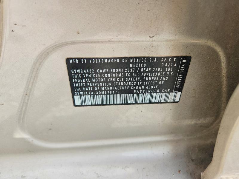 Продаж на аукціоні авто 2013 Volkswagen Jetta, vin: 3VWPL7AJ3DM678473, номер лоту: 52812166