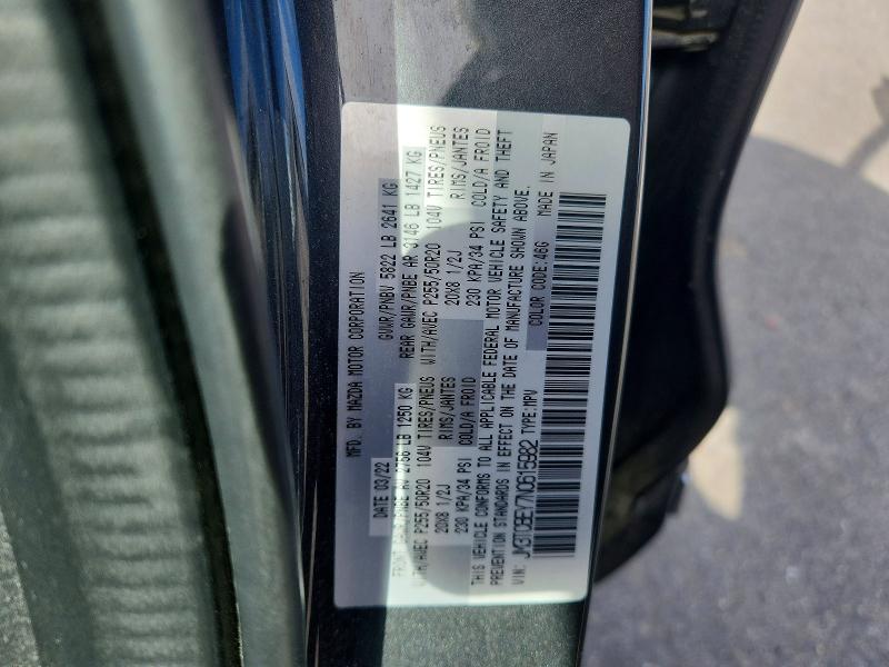 52883946 :رقم المزاد ، JM3TCBEY7N0615982 vin ، 2022 Mazda Cx-9 مزاد بيع