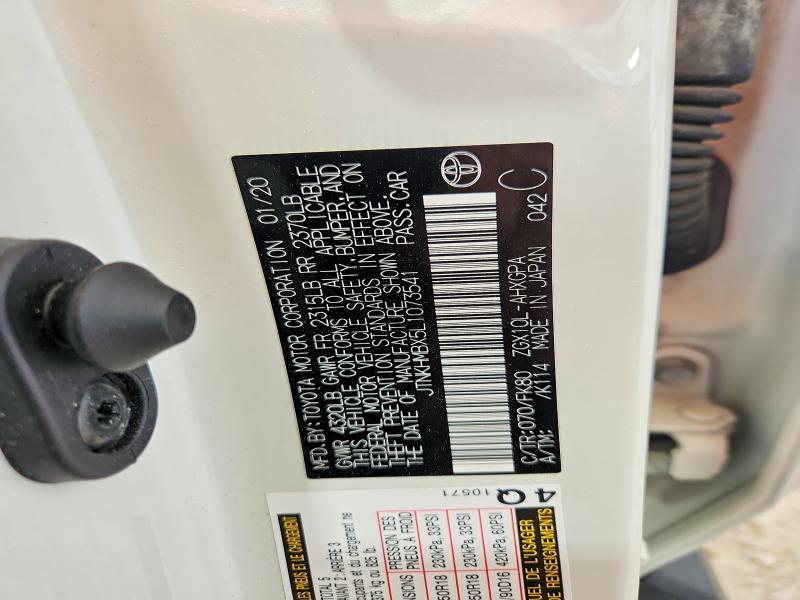 2020 Toyota C-hr მანქანა იყიდება აუქციონზე, vin: JTNKHMBX5L1073541, აუქციონის ნომერი: 52517556