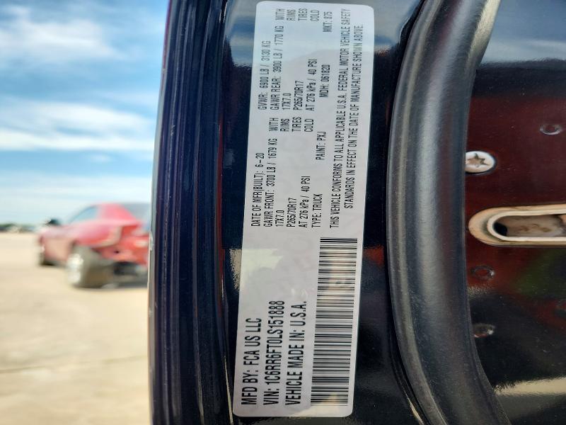 Продажа на аукционе авто 2020 Ram 1500 Classic, vin: 1C6RR6FT0LS151888, номер лота: 55427456