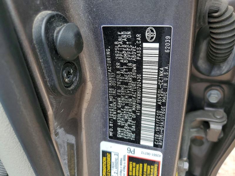 53364576 :رقم المزاد ، 4T1BF1FK8HU792436 vin ، 2017 Toyota Camry مزاد بيع