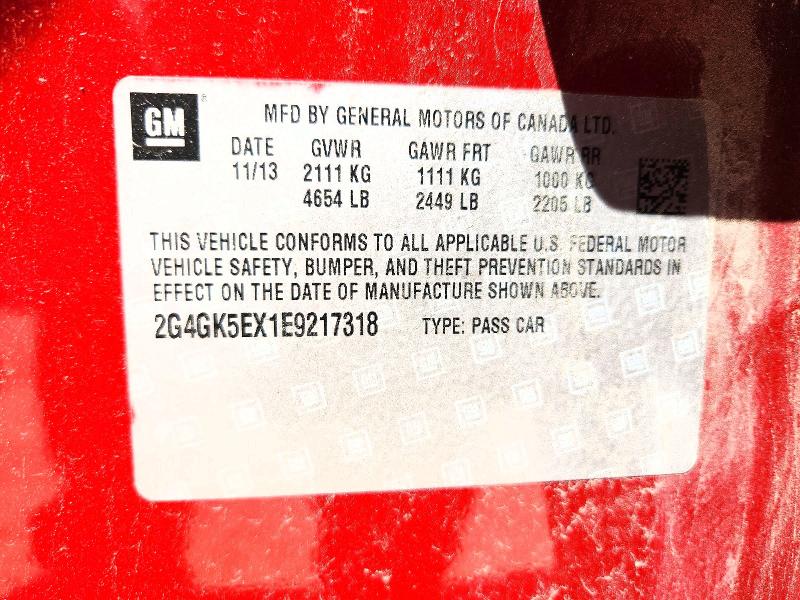 Продажа на аукционе авто 2014 Buick Regal, vin: 2G4GK5EX1E9217318, номер лота: 53436126