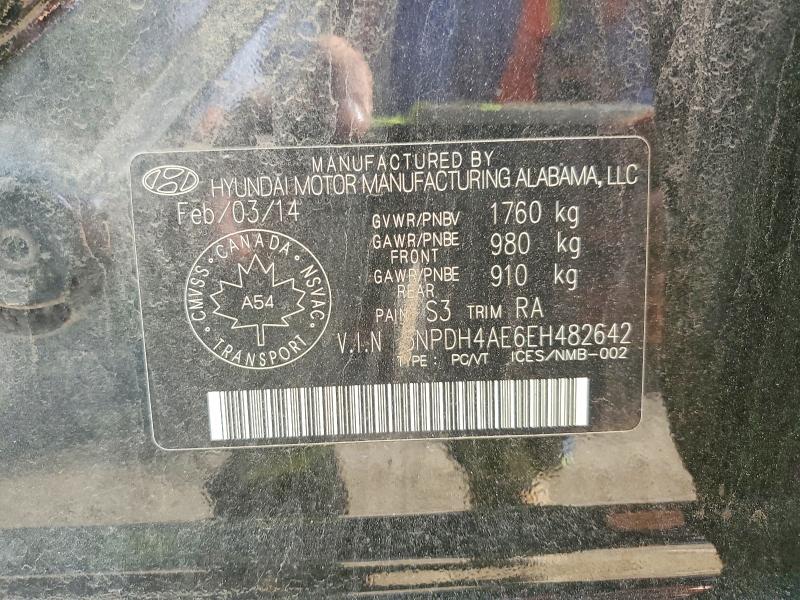Aukcja sprzedaży 2014 Hyundai Elantra, vin: 5NPDH4AE6EH482642, numer aukcji: 55161546