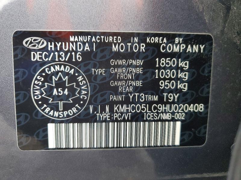 Продажа на аукционе авто 2017 Hyundai Ioniq Limited Hybrid, vin: KMHC05LC9HU020408, номер лота: 53876916