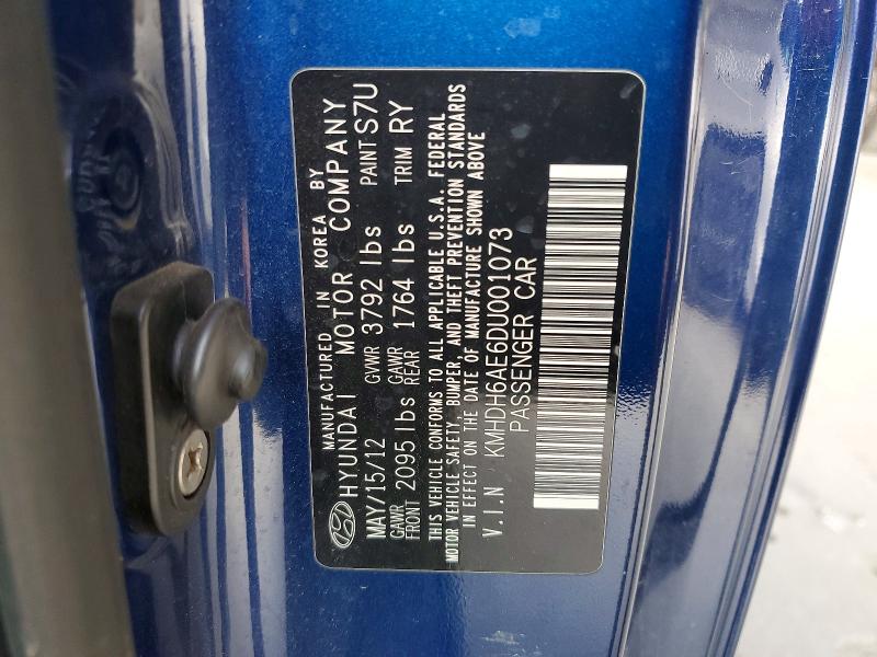 2013 Hyundai Elantra Coupe მანქანა იყიდება აუქციონზე, vin: KMHDH6AE6DU001073, აუქციონის ნომერი: 51874286