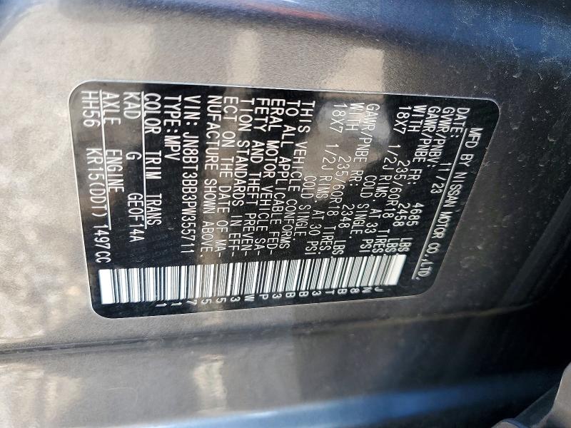 Aukcja sprzedaży 2023 Nissan Rogue, vin: JN8BT3BB3PW355711, numer aukcji: 52375566